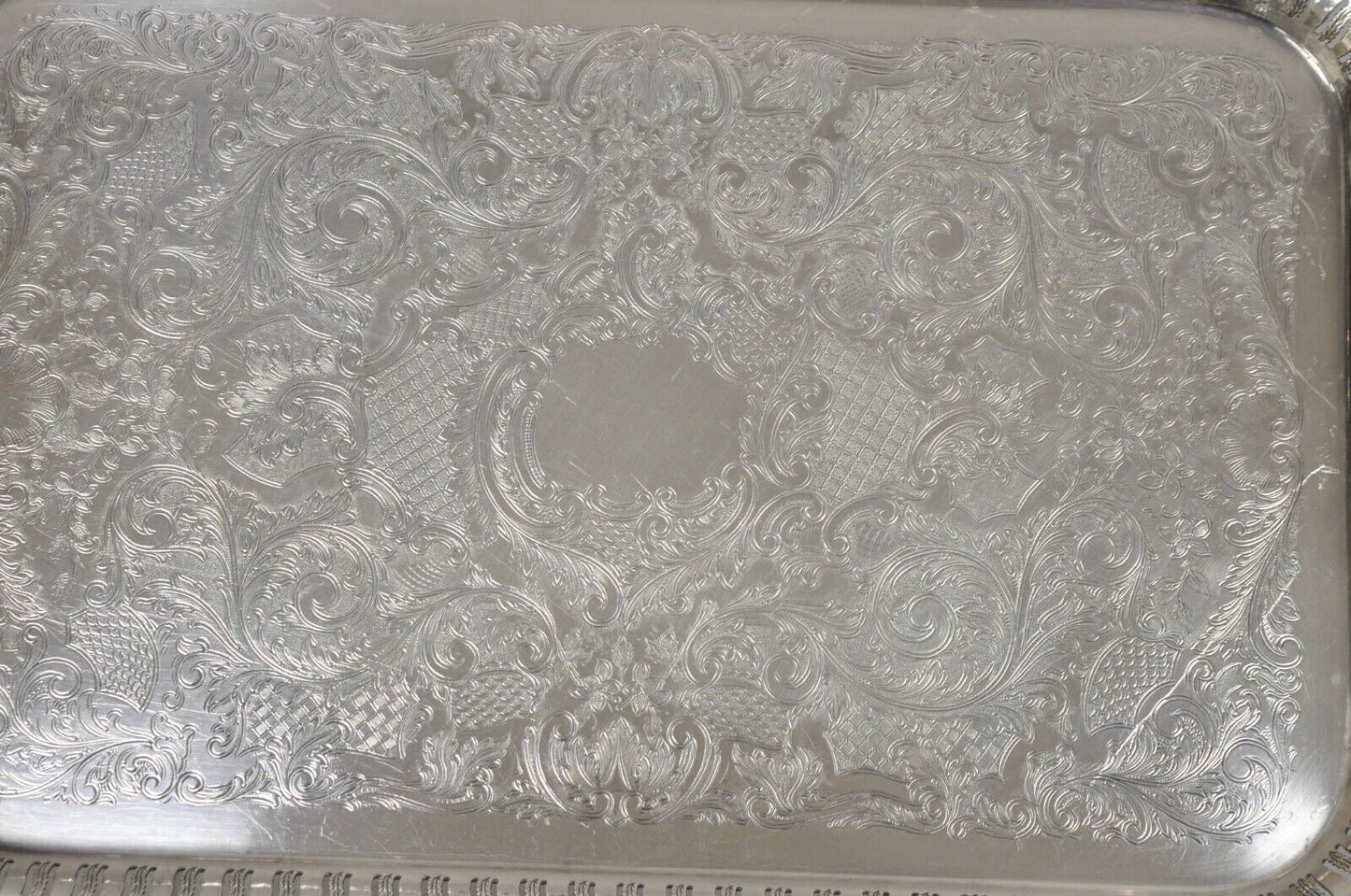 Vintage Community Ascot 0316-5 Pierced Gallery Silver Plate Serving Platter Tray