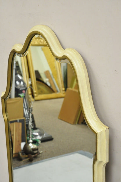 Vintage Italian Provincial Hollywood Regency Cream & Gold Scalloped Wall Mirror