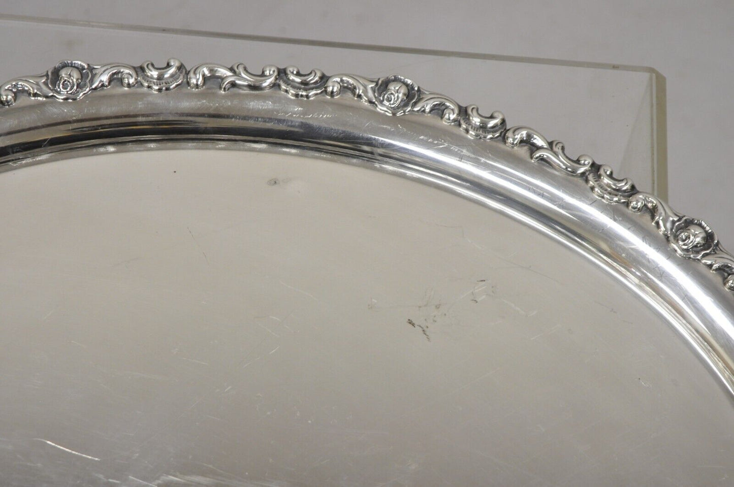 Vintage Alpaka Victorian Style Oval Silver Plated Serving Platter Tray