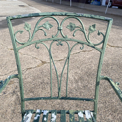 Vintage Salterini Leaf Vine Patio Garden Dining Set Glass Oval Table - 5 Pc Set