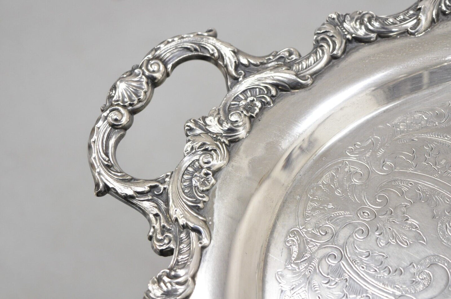 Vintage Old English Silver Plate Poole Silver Plated Oval Serving Platter Tray