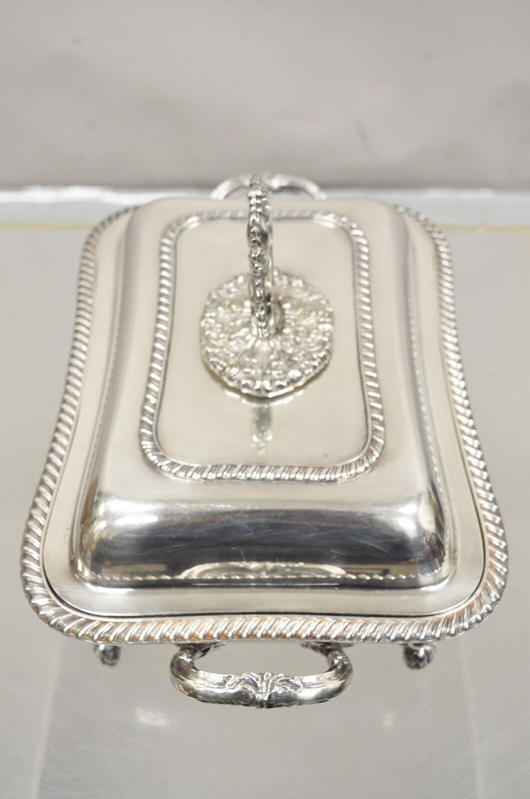 English Sheffield Victorian Silver Plated Lidded Food Warmer Serving Platter