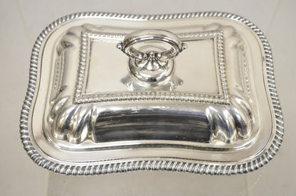 Vtg English Regency Style Silver Plated Lidded Vegetable Serving Platter Dish