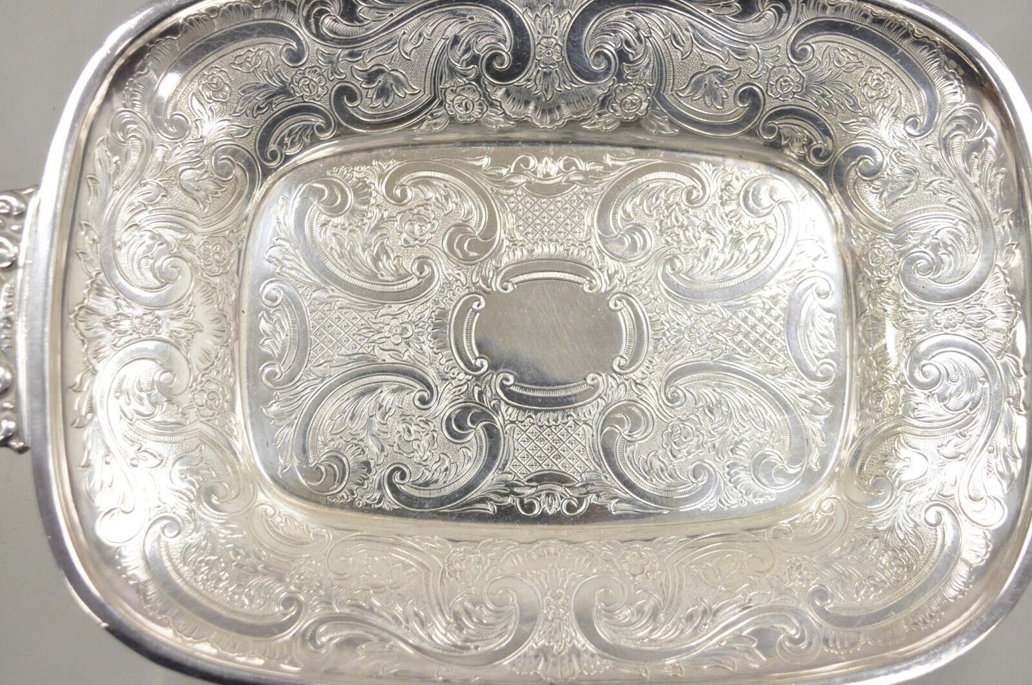 Barker Ellis England EPCA Silver Plated Shell Handle Etched Candy Dish - a Pair