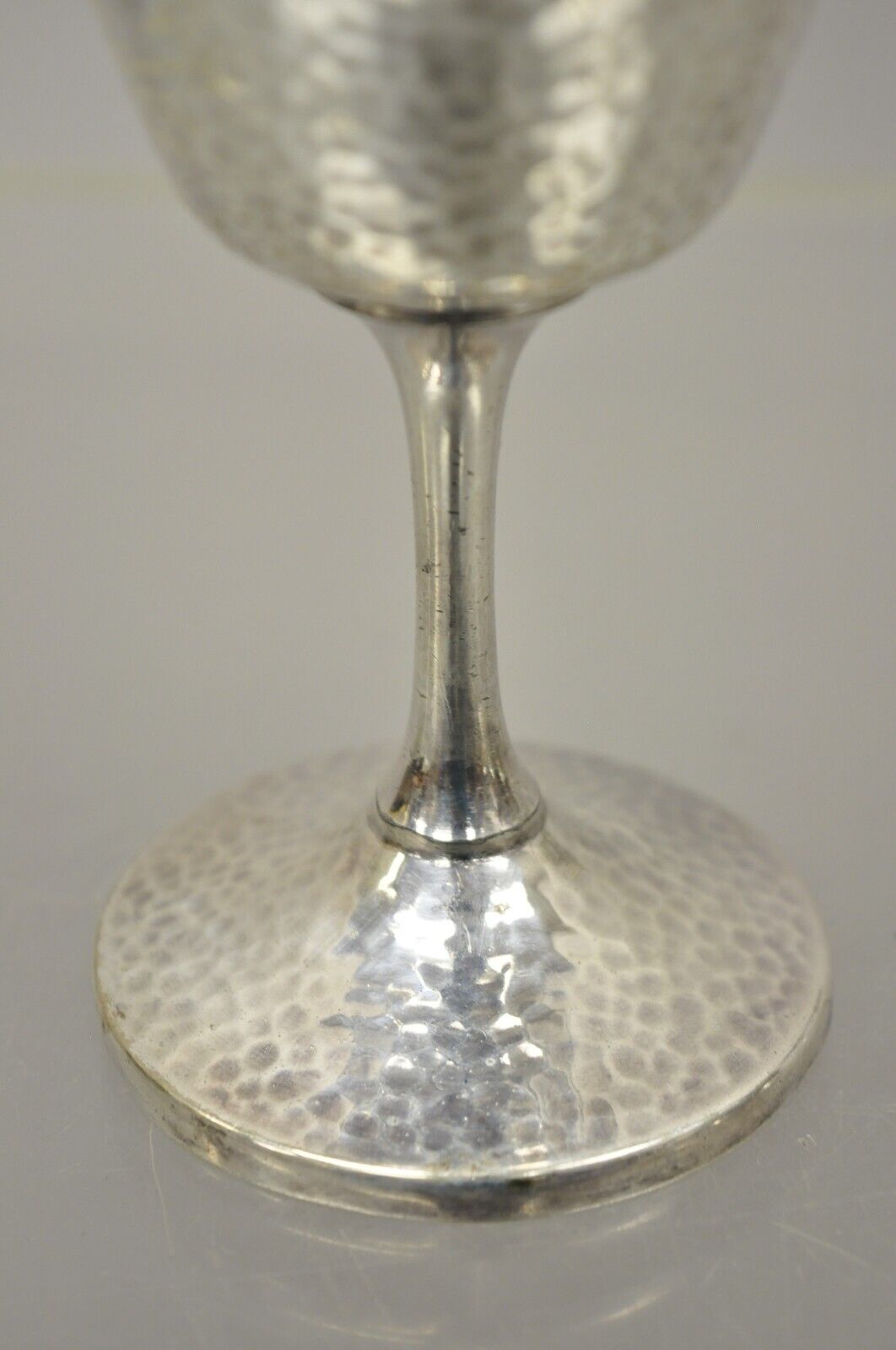 Vintage EGW & S Hammered Silver Plate Wine Goblets Cups - Set of 6