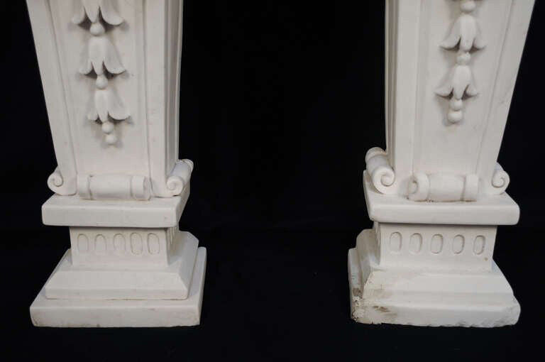 Neoclassical Style Carved Italian Carrara Marble Female Torso Statues - a Pair