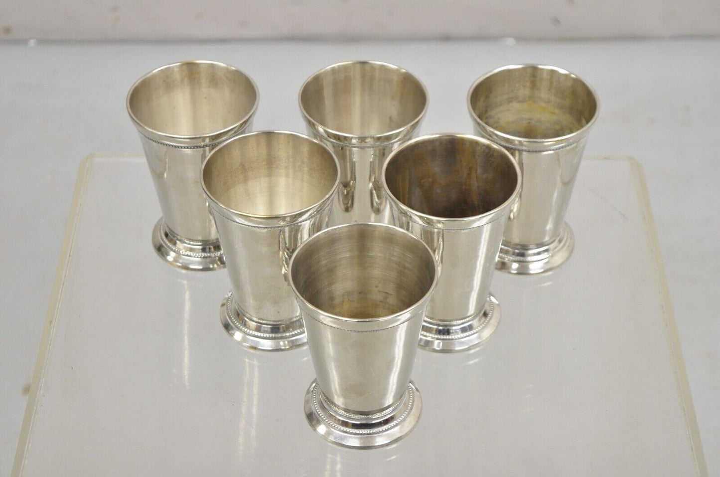 Vintage Mint Julep Silver Plated Cup Tumbler attr Patrick Henry Italy - Set of 6