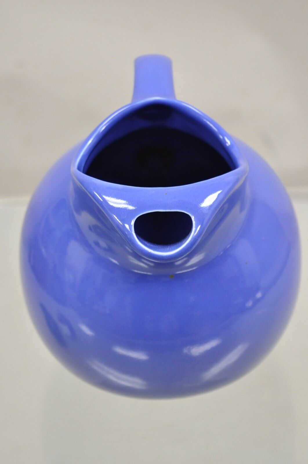 Vintage Hall Sky Blue Art Deco 633 Ball Form Glazed Pottery Stoneware Pitcher