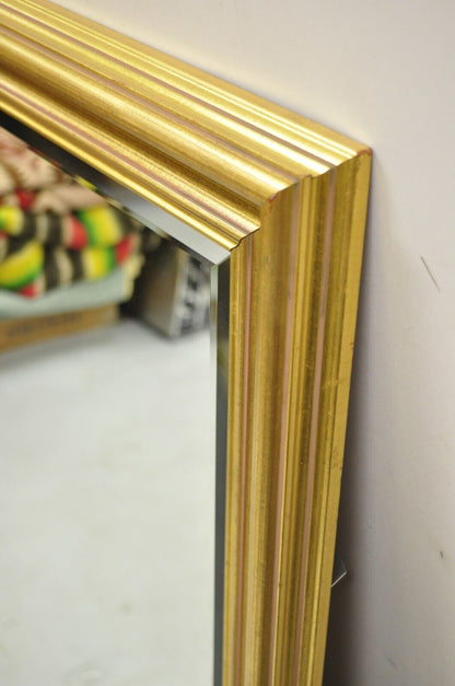 Vintage French Style Wood Frame Gold Leaf 46" Wall Mirror