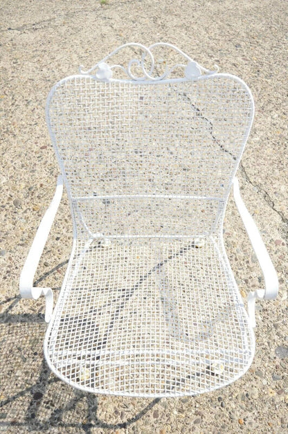 Vintage Russell Woodard Sculptura Mid Century Modern Iron Patio Dining Arm Chair