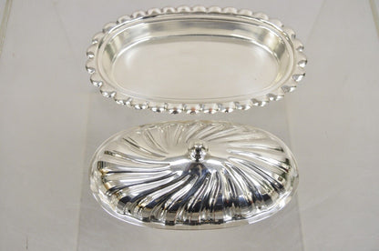 Vintage Sheffield Victorian Style Silver Plated Spiral Covered Butter Dish