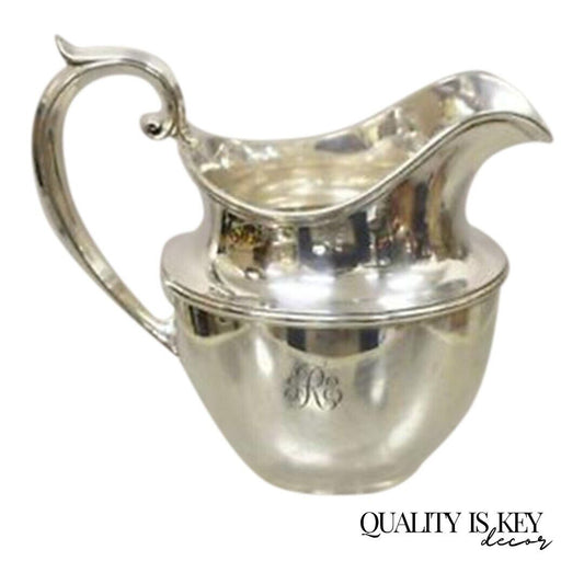 Antique GM Co. Silver Plated Victorian Water Pitcher with Monogram