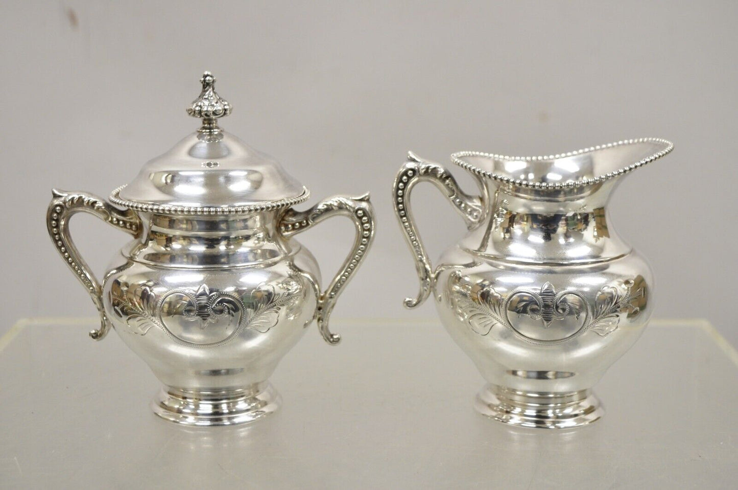 Antique Manhattan Silver Plate Co Silver Plated Tea Serving Set - 4pc Set