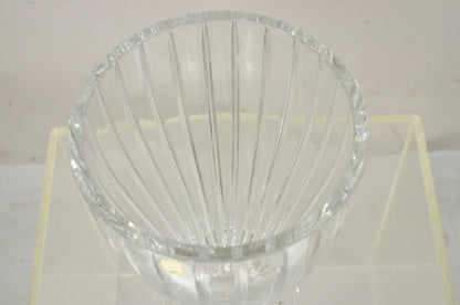 Vintage Lead Crystal Glass 12" Fluted Flower Vase Poland