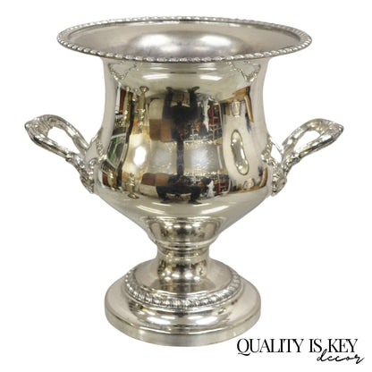 Vintage English Victorian Silver Plated Trophy Cup Champagne Chiller Ice Bucket