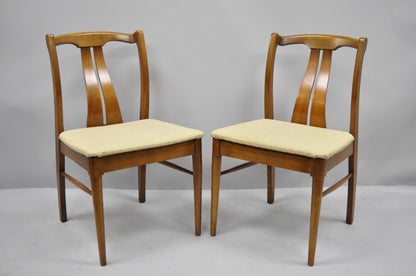 Vintage Mid Century Modern Curved Sculpted Walnut Dining Side Chairs - Set of 4