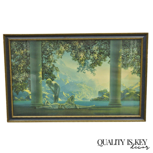 Antique Maxfield Parrish Framed Lithograph Print "Daybreak" House of Art NY 5484