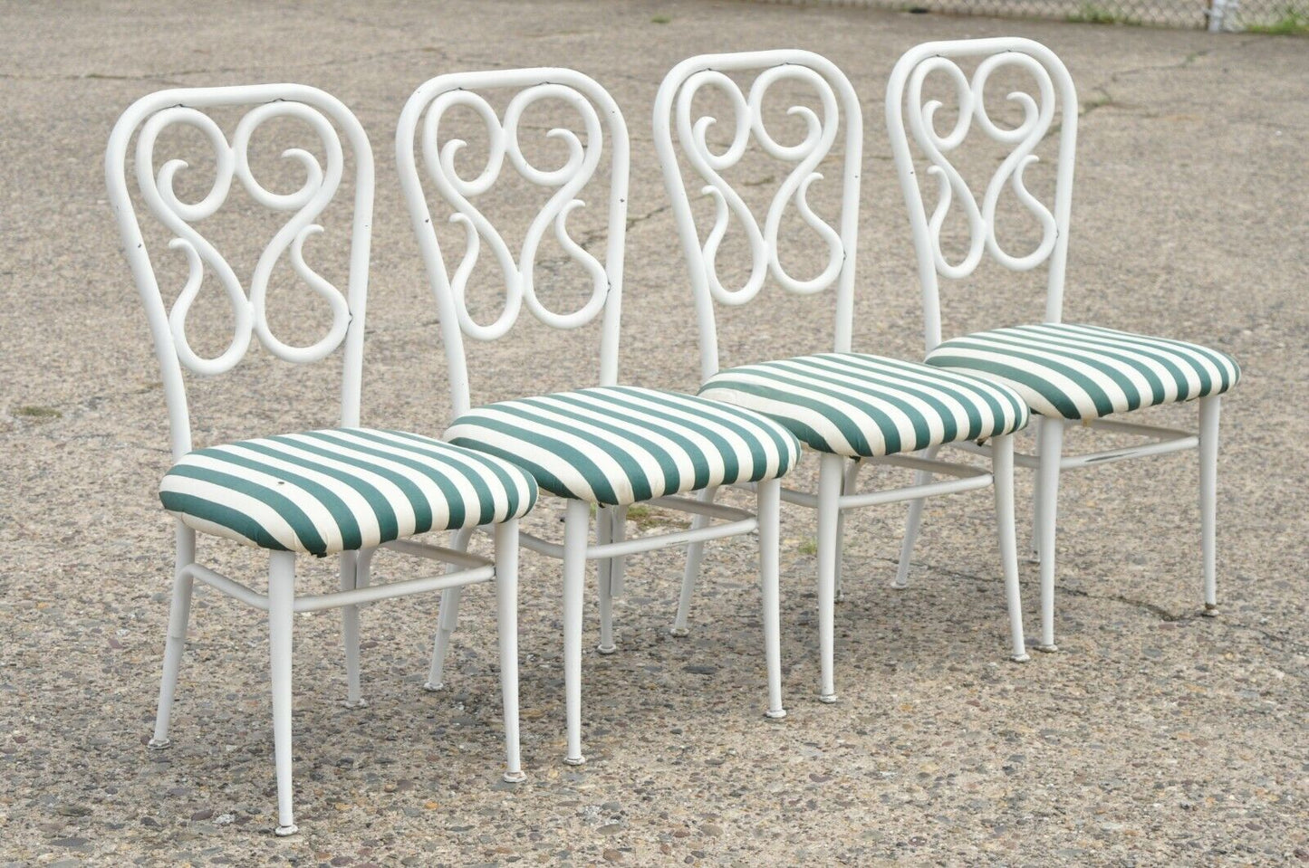 Vintage Metal Thonet Bentwood Austrian Style Bistro Dining Chairs - Set of 4