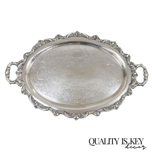 Vintage Old English Silver Plate Poole Silver Plated Oval Serving Platter Tray