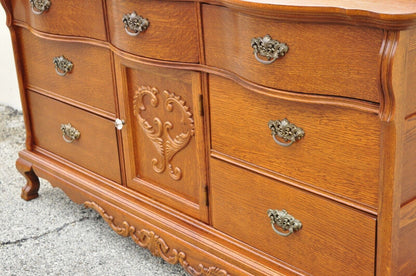 Lexington Victorian Sampler Oak Triple Dresser with Mirror