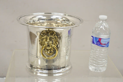 The Franklin Mint 1986 Silver Plated Fluted Champagne Chiller Lion Ice Bucket