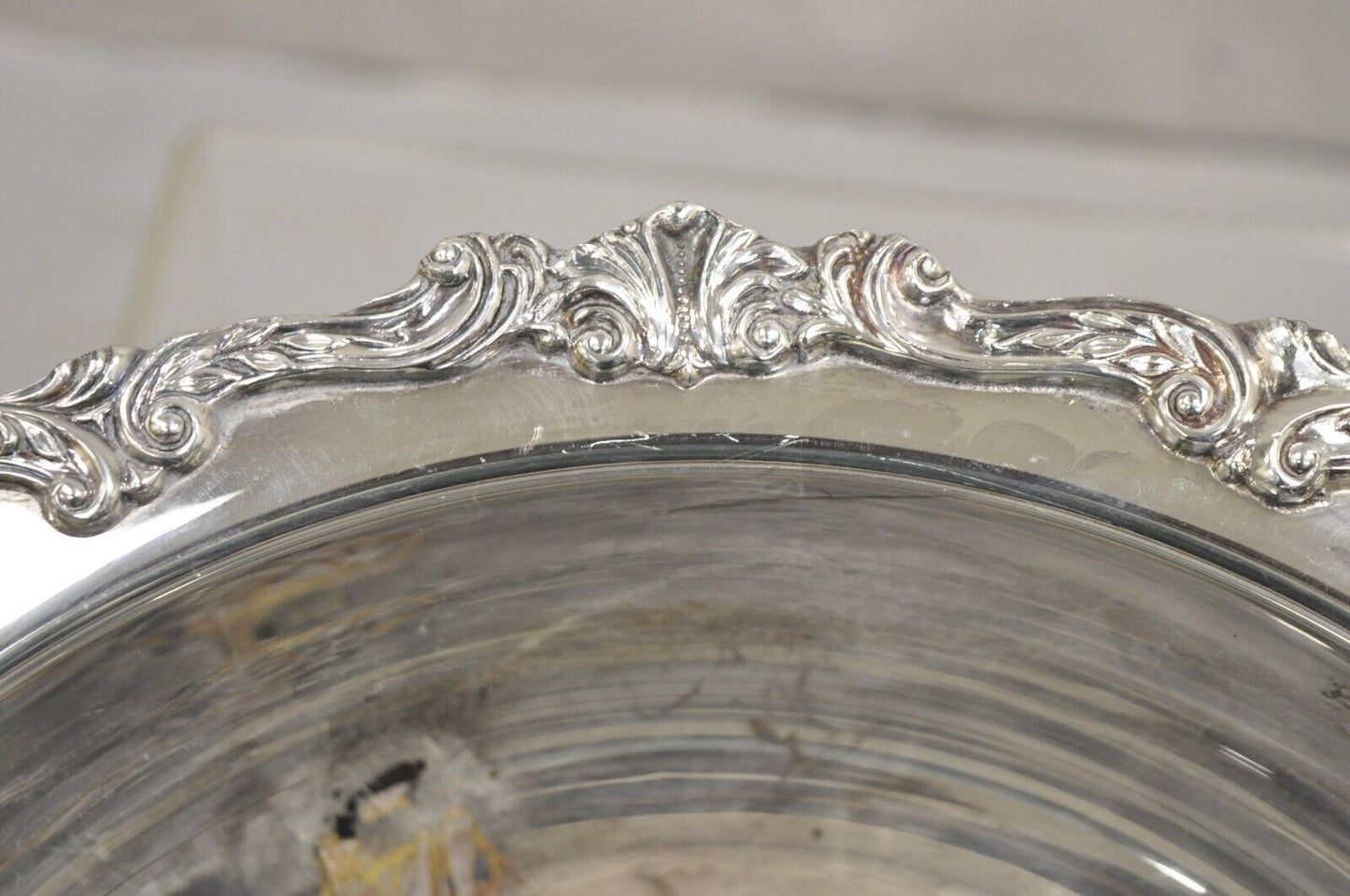 Vintage Sheridan Victorian Style Silver Plated Footed Punch Bowl Engraved