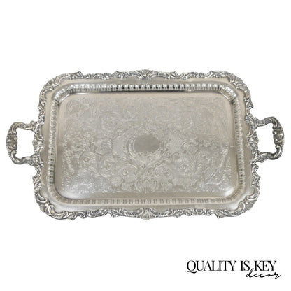 Vintage Community Ascot 0316-5 Pierced Gallery Silver Plate Serving Platter Tray