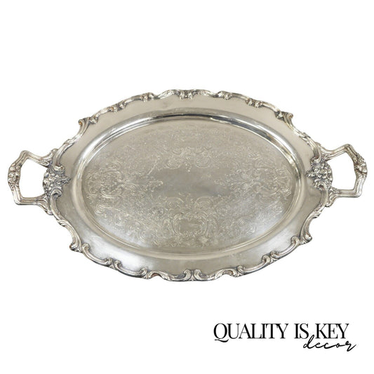 Vintage WSB 1538 Victorian Silver Plated Oval Serving Plater Butlers Tray