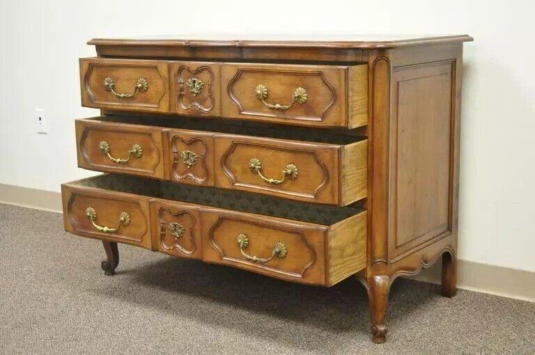 Country French Provincial Louis XV Style Cherry Bachelor Chest of Drawer Commode