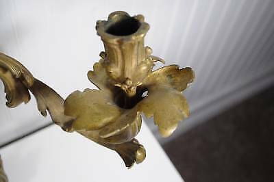 Stately Antique 19th C French Bronze Acanthus Rococo Candle Holder Wall Sconce