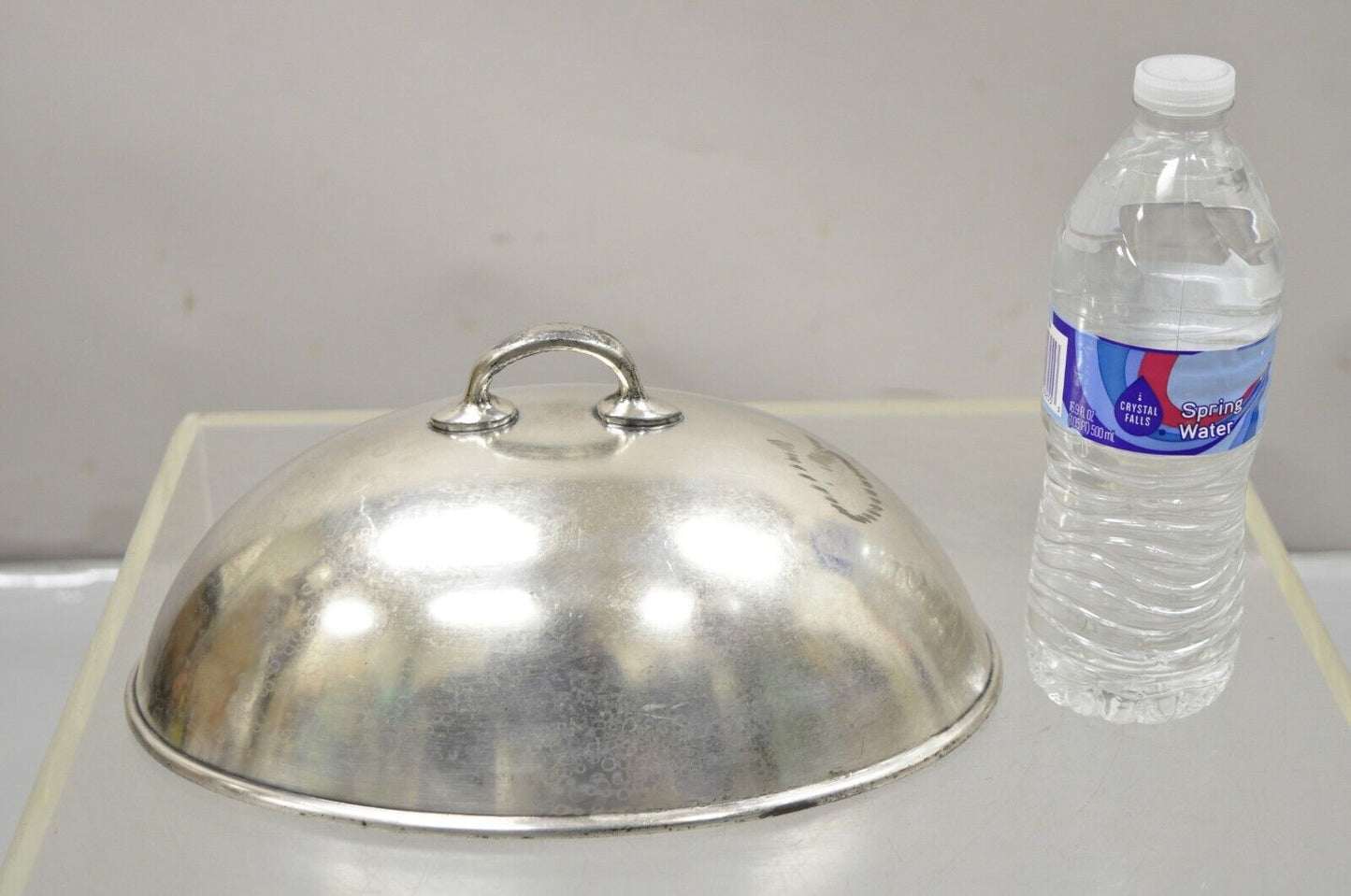 Antique Lexington Silver Plated Edwardian Oval Small Serving Platter Lid Dome