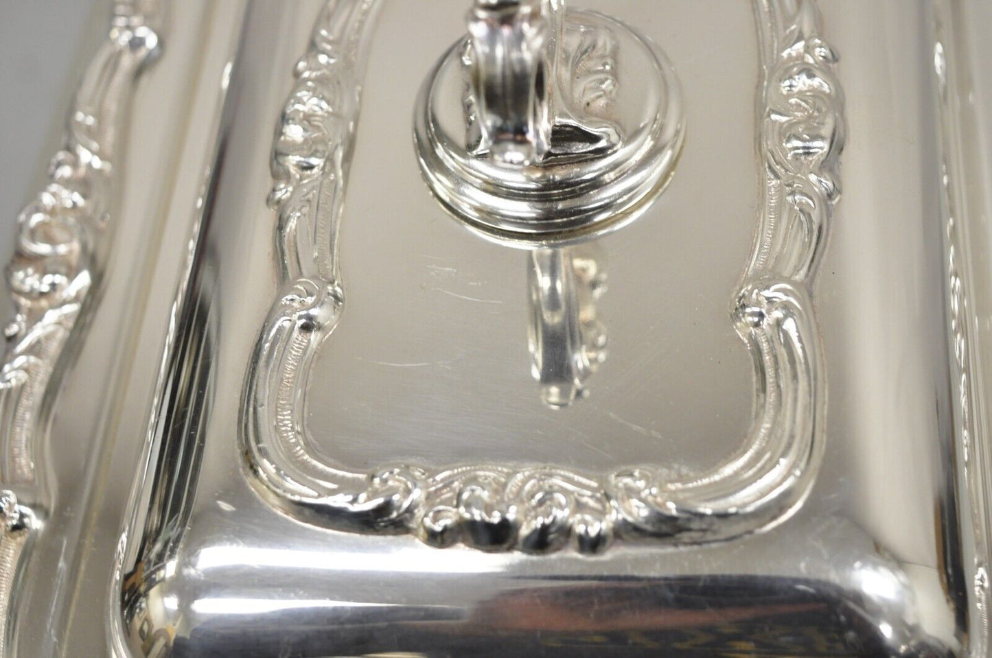 Vintage English Silver Mfg Co Silver Plated Covered Twin Serving Platter Dish