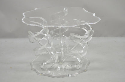 Lucite Spiral Coil Spring Base Mid Century Modern Coffee Table