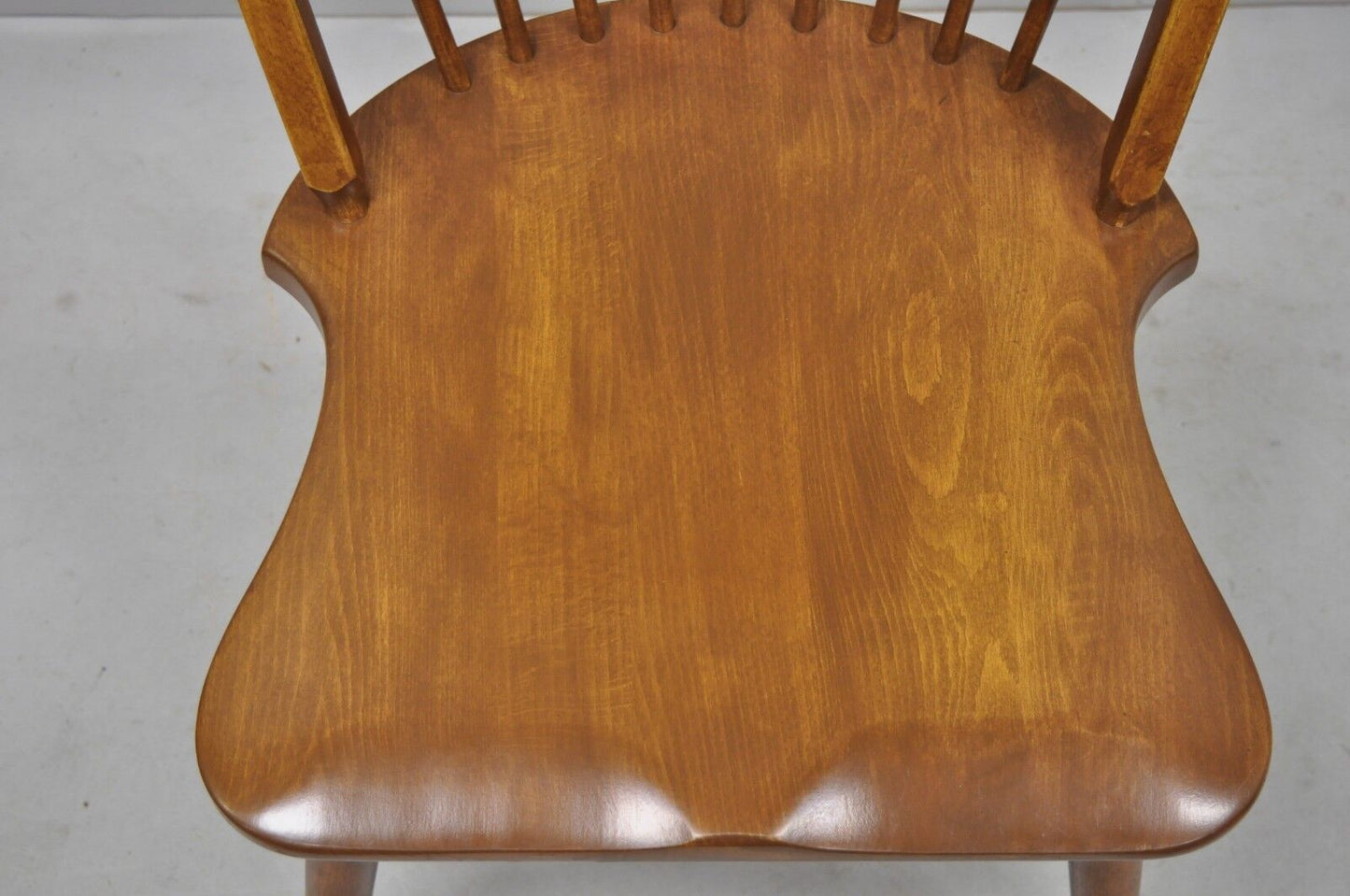 Vintage Maple Wood Fan Back Colonial Windsor Dining Side Chair Made in Slovenia