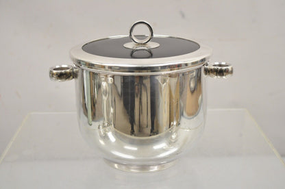 English Silver MFG Co. Mid Century Art Deco Silver Plated Lidded Ice Bucket