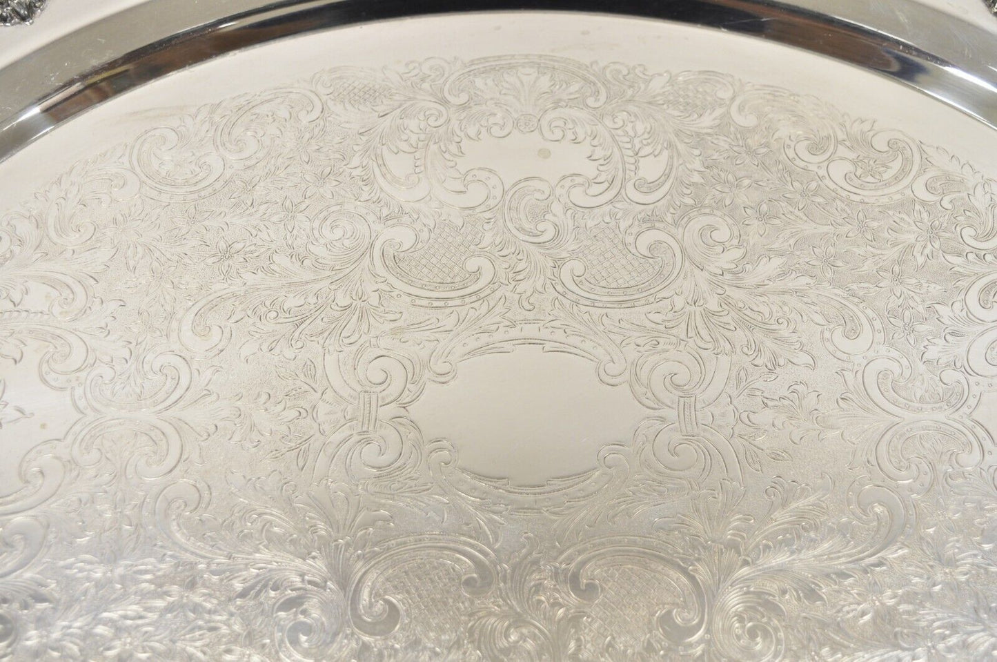 Vtg EPCA Poole Silver Co 400 Lancaster Rose Silver Plated Serving Platter Tray