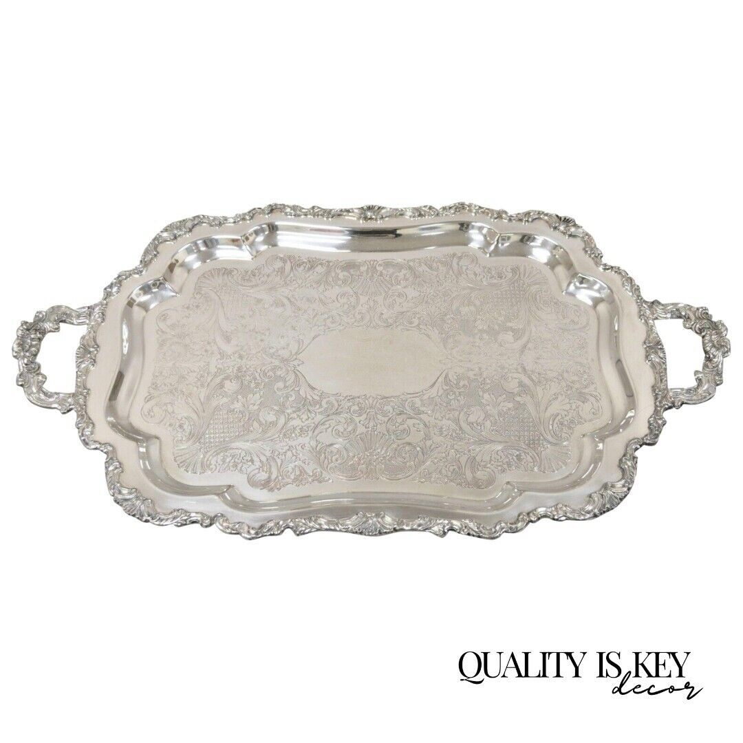 Community Ascot 0316-10 Silver Plated Ornate Twin Handle Serving Platter Tray