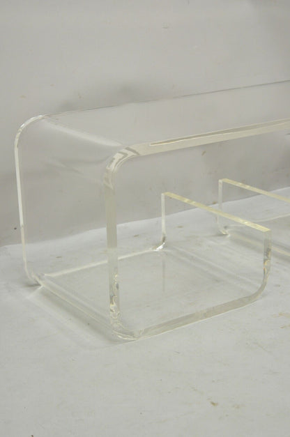 Vintage Mid Century Modern Clear Lucite Scroll Coffee Table Charles Hollis Jones