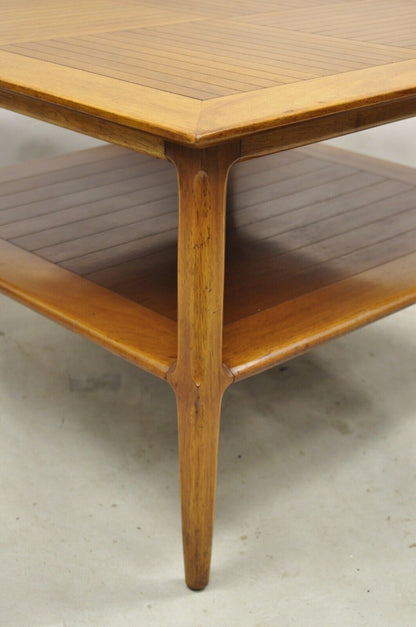 Vintage Tomlinson Sophisticate Square Walnut Mid Century Modern Lamp Side Table