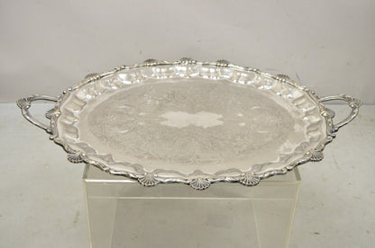 Vintage Edward San Giovanni Silver Plated Shell Form Twin Handle Platter Tray