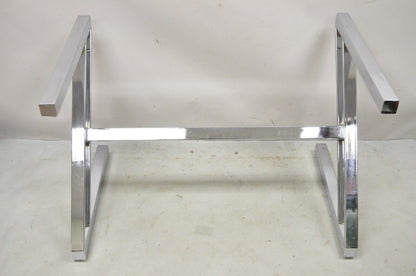 Mid Century Modern Chrome Frame Z Shaped Metal Desk Dining Table Base