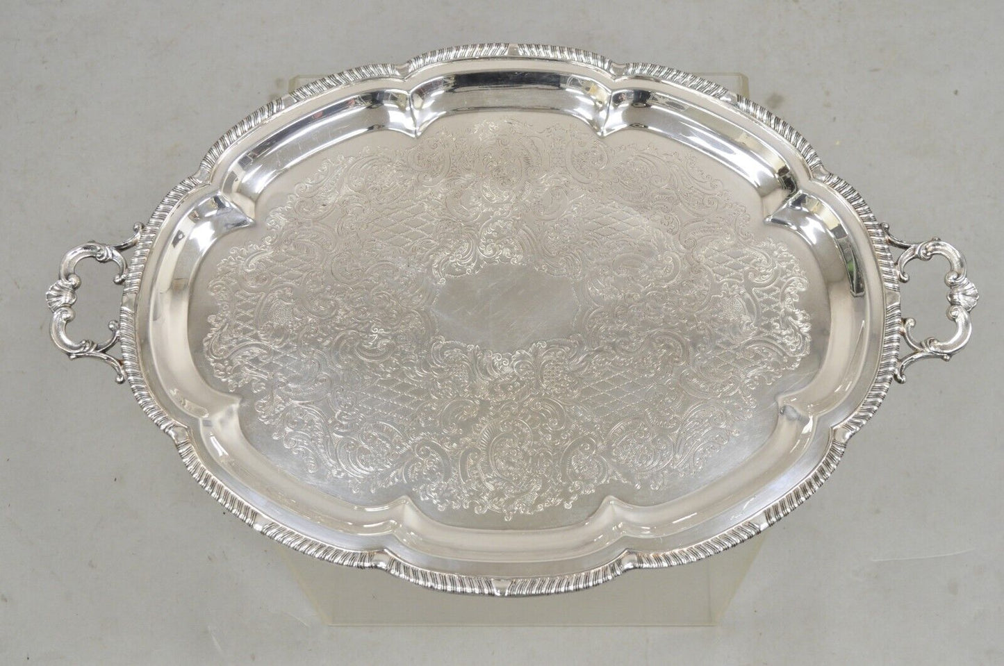 Vintage FB Rogers 6725 Silver Plated Victorian Serving Platter Tray