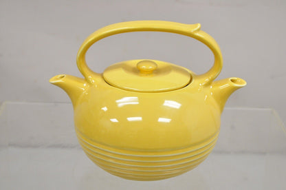 Vintage Invento Products Hall China Yellow Art Deco Twin Spout Divided Tea Pot