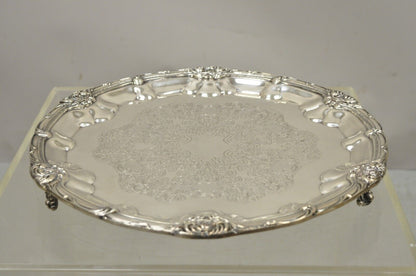 English Silver Mfg Corp Silver Plated 15" Round Regency Style Platter Tray