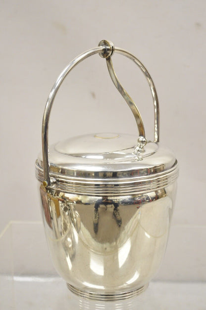 Vintage Sheffield Silver Co. Silver Plated Ice Bucket w/ Reticulated Hinge Lid