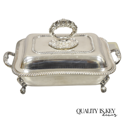 English Sheffield Victorian Silver Plated Lidded Food Warmer Serving Platter