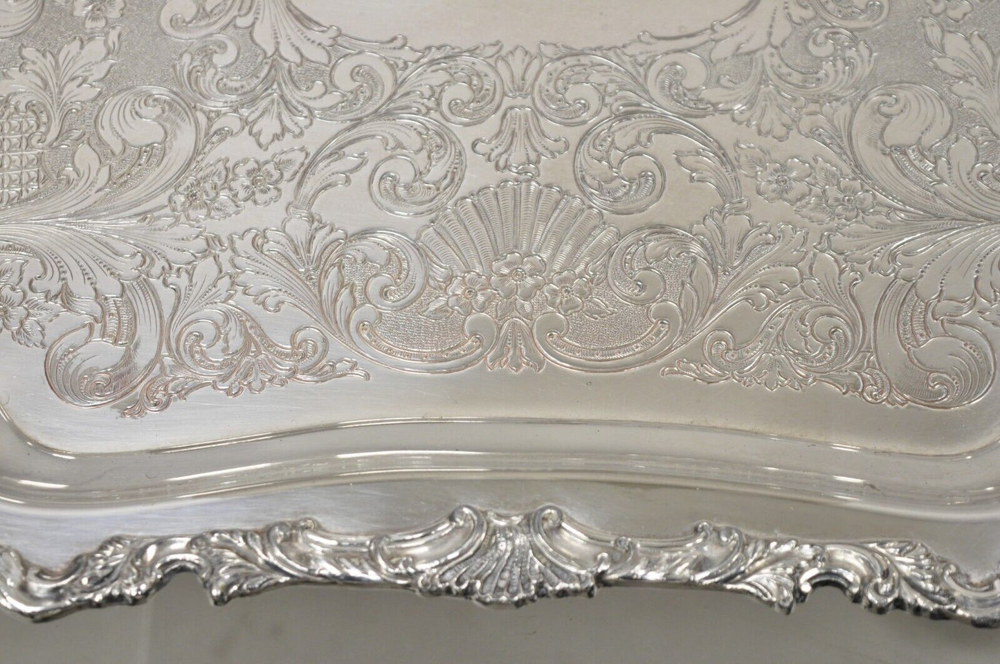 Community Ascot 0316-10 Silver Plated Ornate Twin Handle Serving Platter Tray