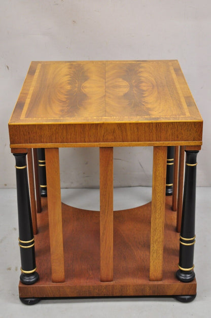 Weiman Heirloom Italian Regency Empire Mahogany Side Table w/ Black Columns