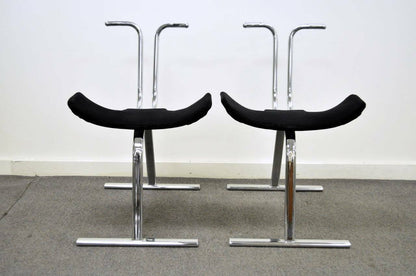 Stendig Mid Century Modern Sculptural Chrome Stacking Side Chairs - Set of 8