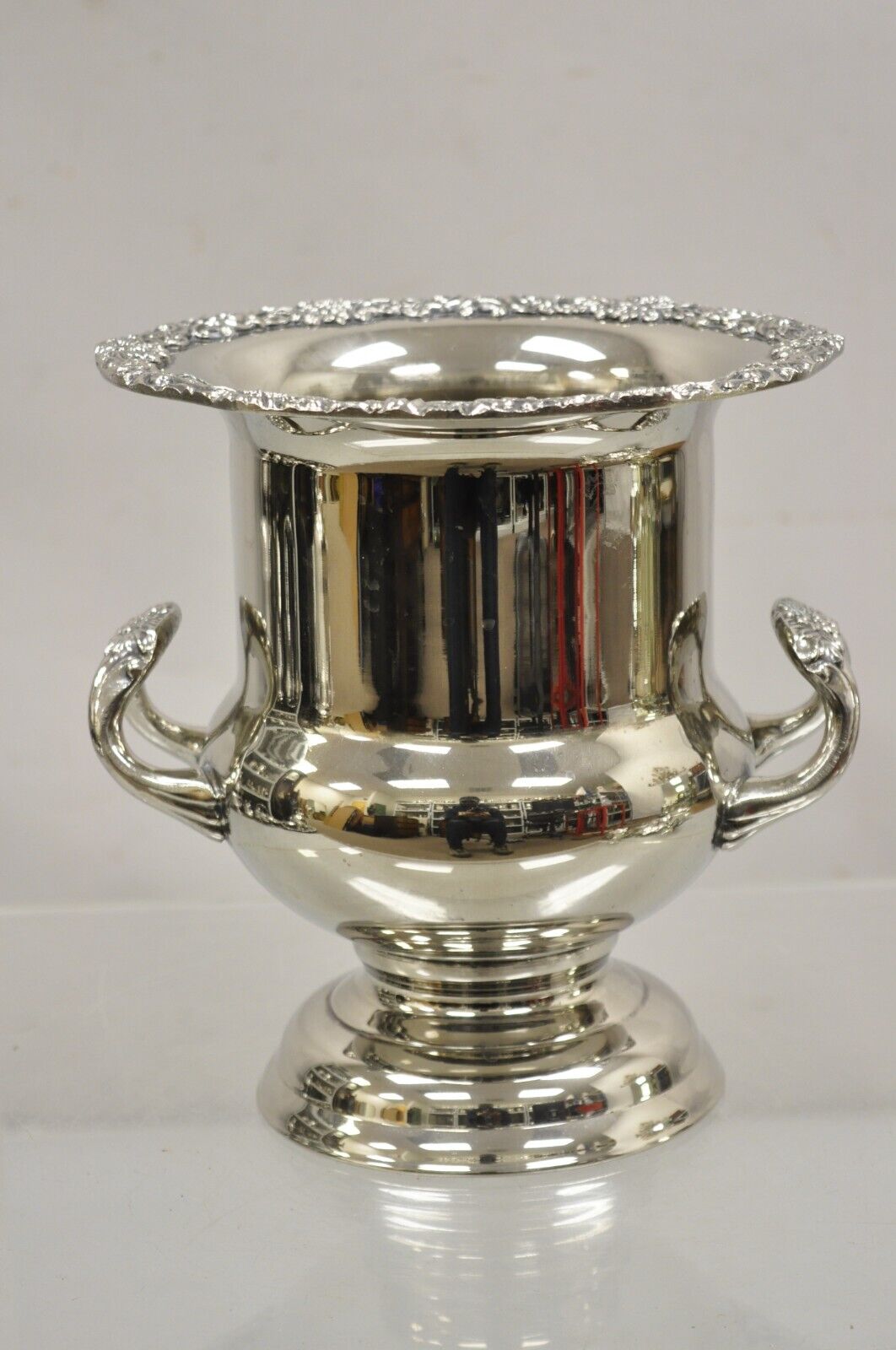 Victorian Style Silver Plated Potbelly Trophy Cup Champagne Chiller Ice Bucket